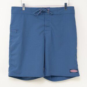 Vineyard Vines Solid Stretch Board Shorts Preppy Swim Blue Size 34